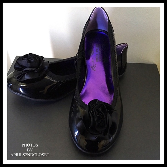 GIRL’S BLACK DRESSY SHOES BALLET FLATS SLIP ONS DRESS SHOES - Picture 2 of 8